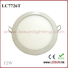 Diodo emissor de luz Recessed redondo das luzes de painel de Instal 12W / luz lisa LC7726t